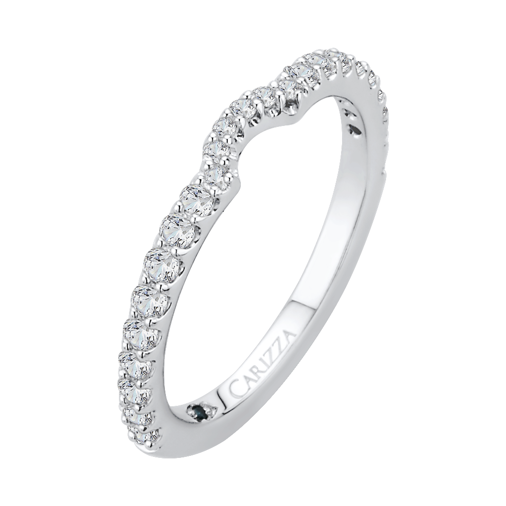 Round Diamond Wedding Band in 14K White Gold