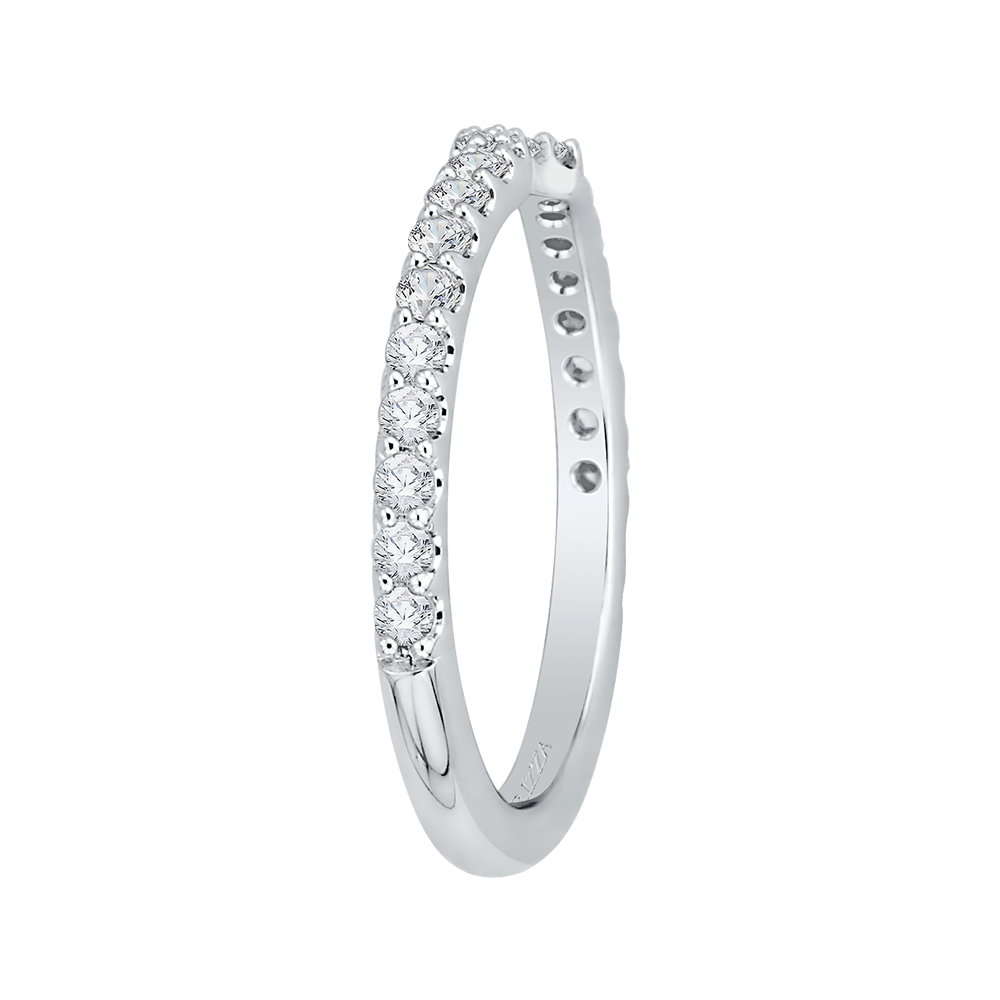 Round Diamond Wedding Band in 14K White Gold