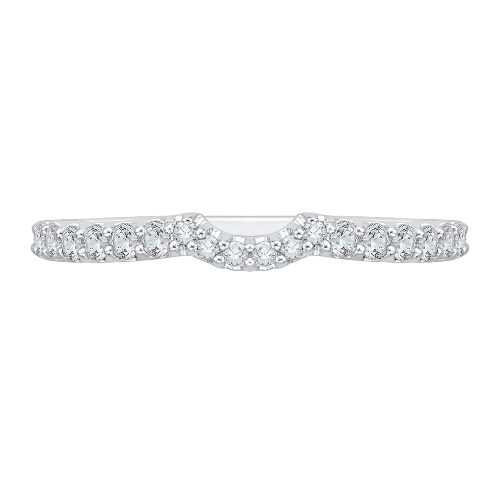 Round Diamond Wedding Band in 14K White Gold