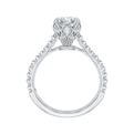 Round Diamond Cathedral Style Engagement Ring in 14K White Gold (Semi-Mount)