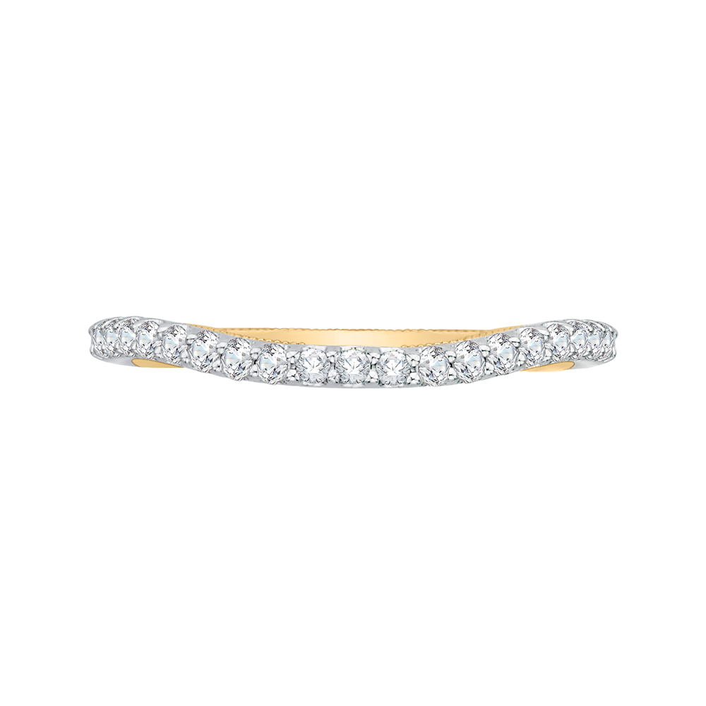 Round Diamond Wedding Band in 14K Two Tone Gold