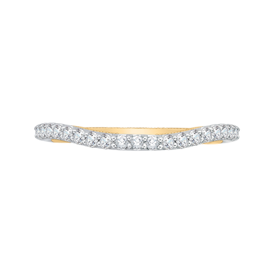 Round Diamond Wedding Band in 14K Two Tone Gold