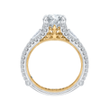 Split Shank Round Diamond Engagement Ring in 14K Two Tone Gold (Semi-Mount)