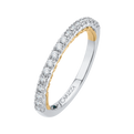 Round Diamond Half-Eternity Wedding Band in 14K Two Tone Gold