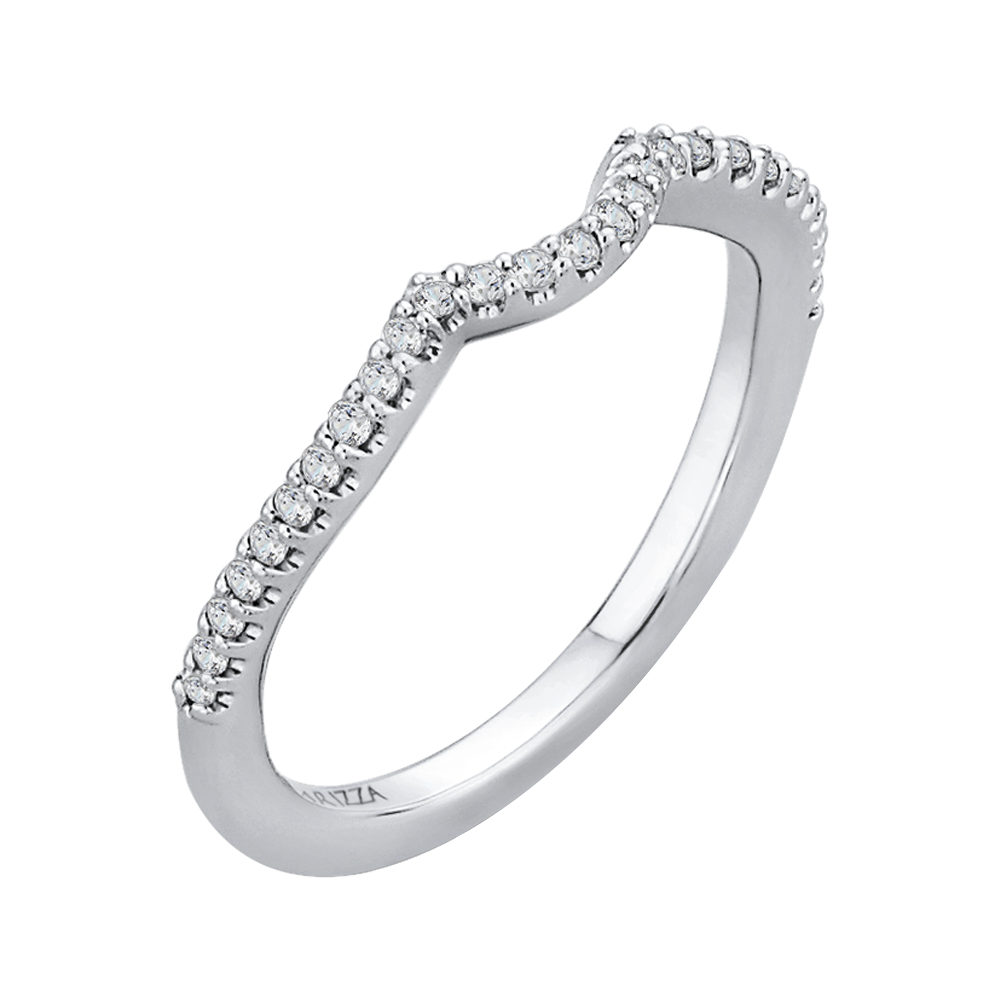 Round Diamond Half-Eternity Wedding Band in 14K White Gold