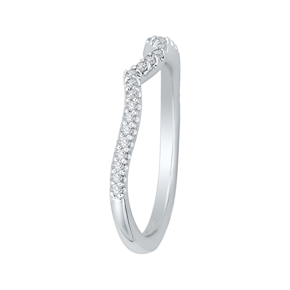 Round Diamond Half-Eternity Wedding Band in 14K White Gold