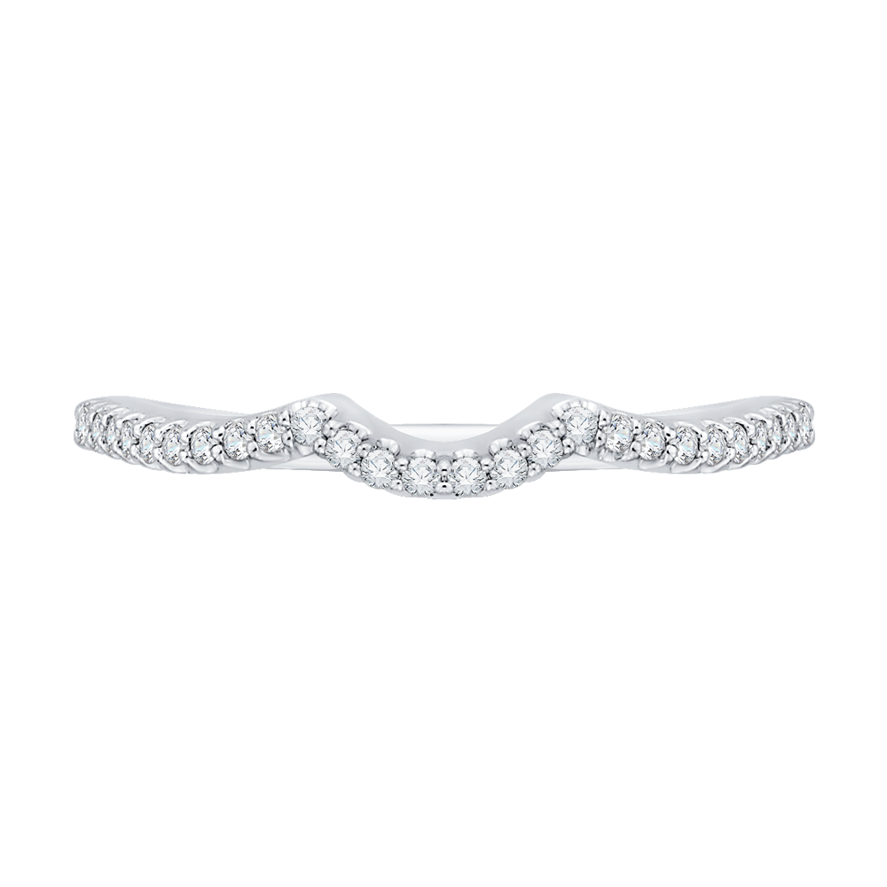 Round Diamond Half-Eternity Wedding Band in 14K White Gold