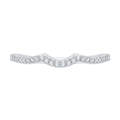 Round Diamond Half-Eternity Wedding Band in 14K White Gold