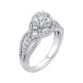 Split Shank Round Diamond Engagement Ring in 14K White Gold (Semi-Mount)