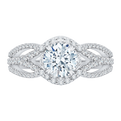 Split Shank Round Diamond Engagement Ring in 14K White Gold (Semi-Mount)