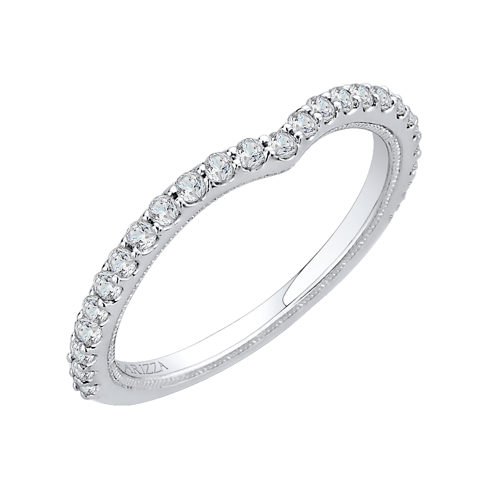 Round Diamond Wedding Band in 14K White Gold