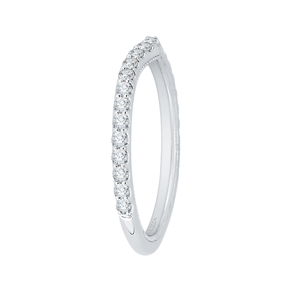 Round Diamond Wedding Band in 14K White Gold