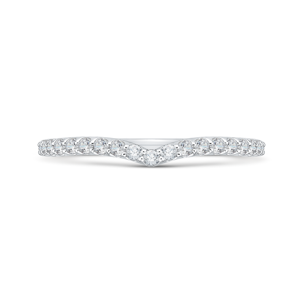 Round Diamond Wedding Band in 14K White Gold