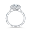 Round Diamond Halo Engagement Ring in 14K White Gold (Semi-Mount)