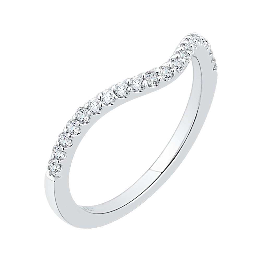 Round Diamond Wedding Band in 14K White Gold