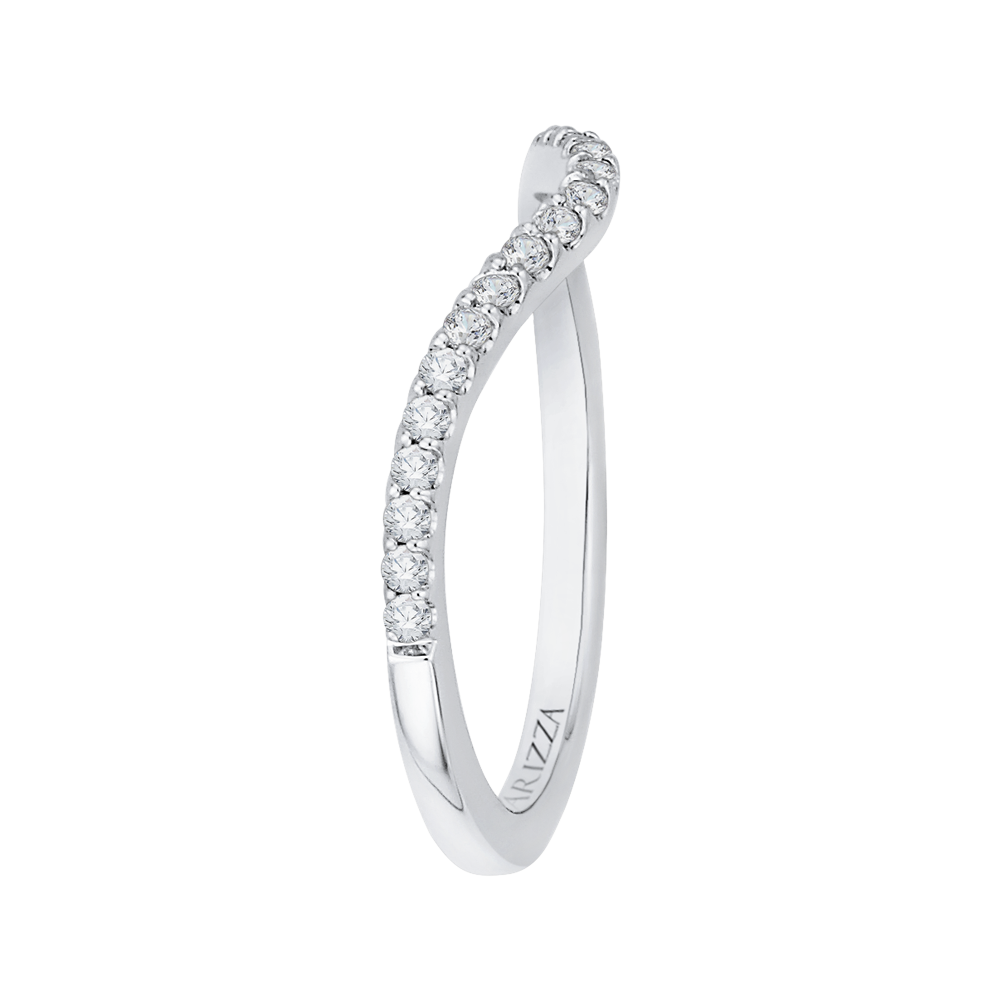 Round Diamond Wedding Band in 14K White Gold