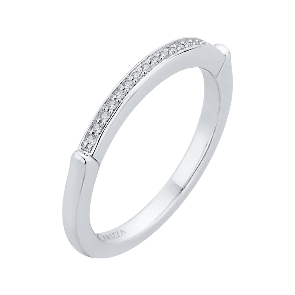 Round Diamond Wedding Band in 14K White Gold