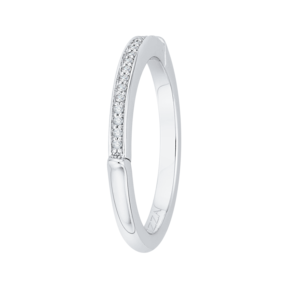 Round Diamond Wedding Band in 14K White Gold