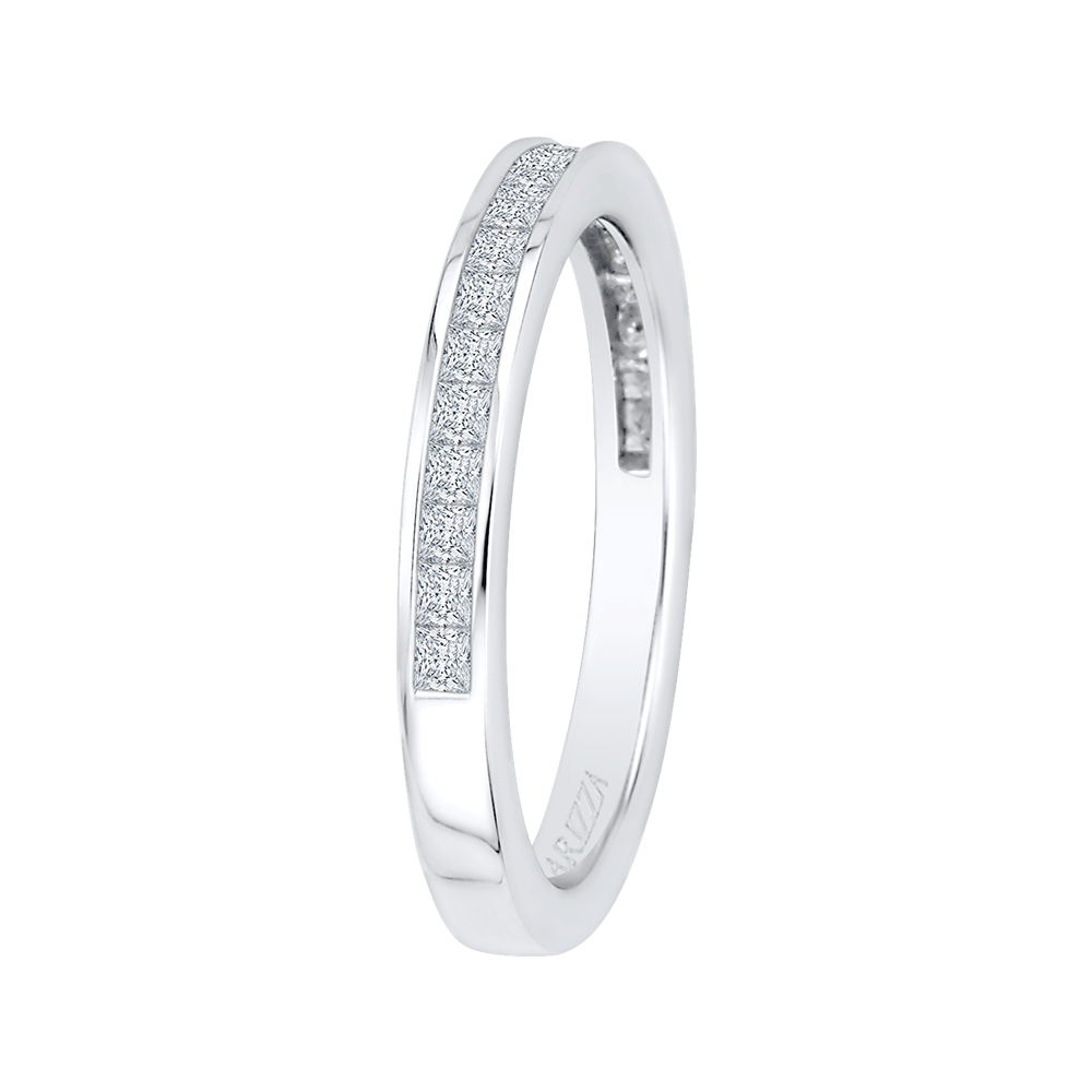 Princess Cut Diamond Half-Eternity Wedding Band in 14K White Gold