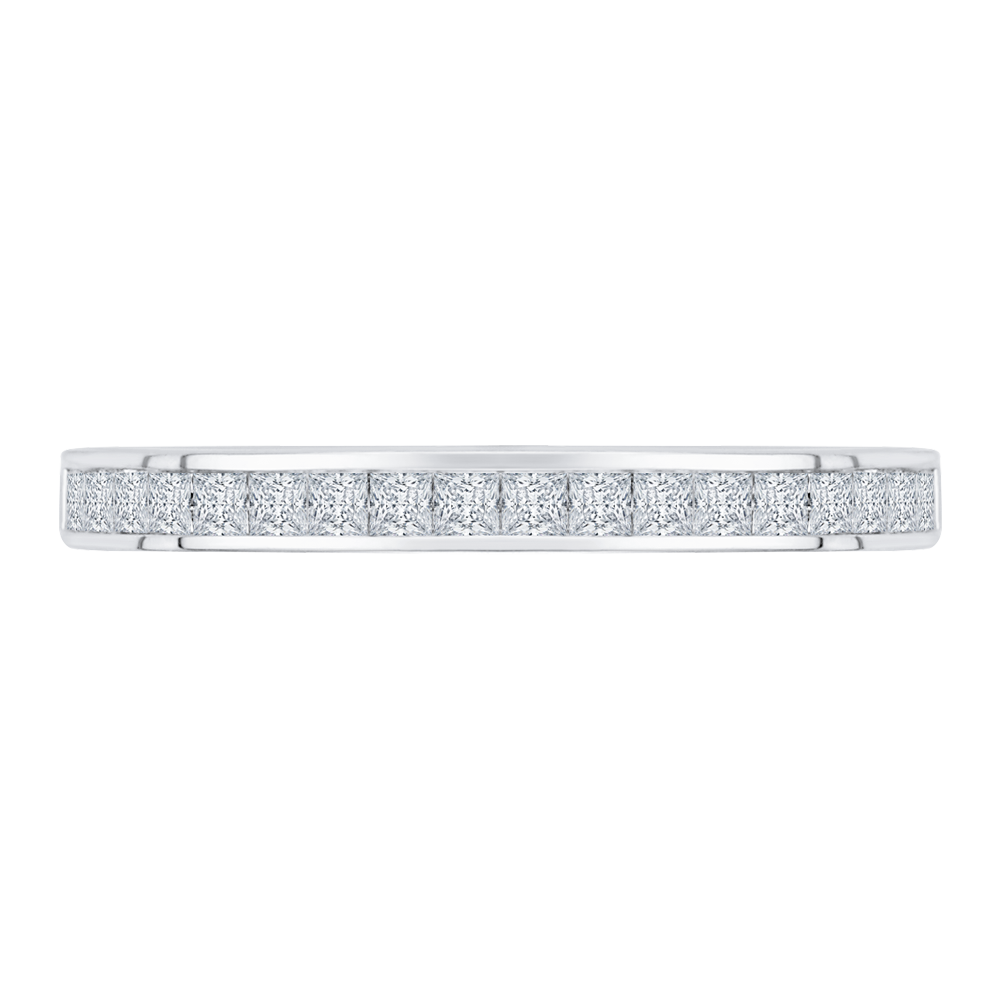 Princess Cut Diamond Half-Eternity Wedding Band in 14K White Gold