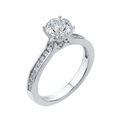 Cut Round Diamond Cathedral Style Engagement Ring in 14K White Gold (Semi-Mount)