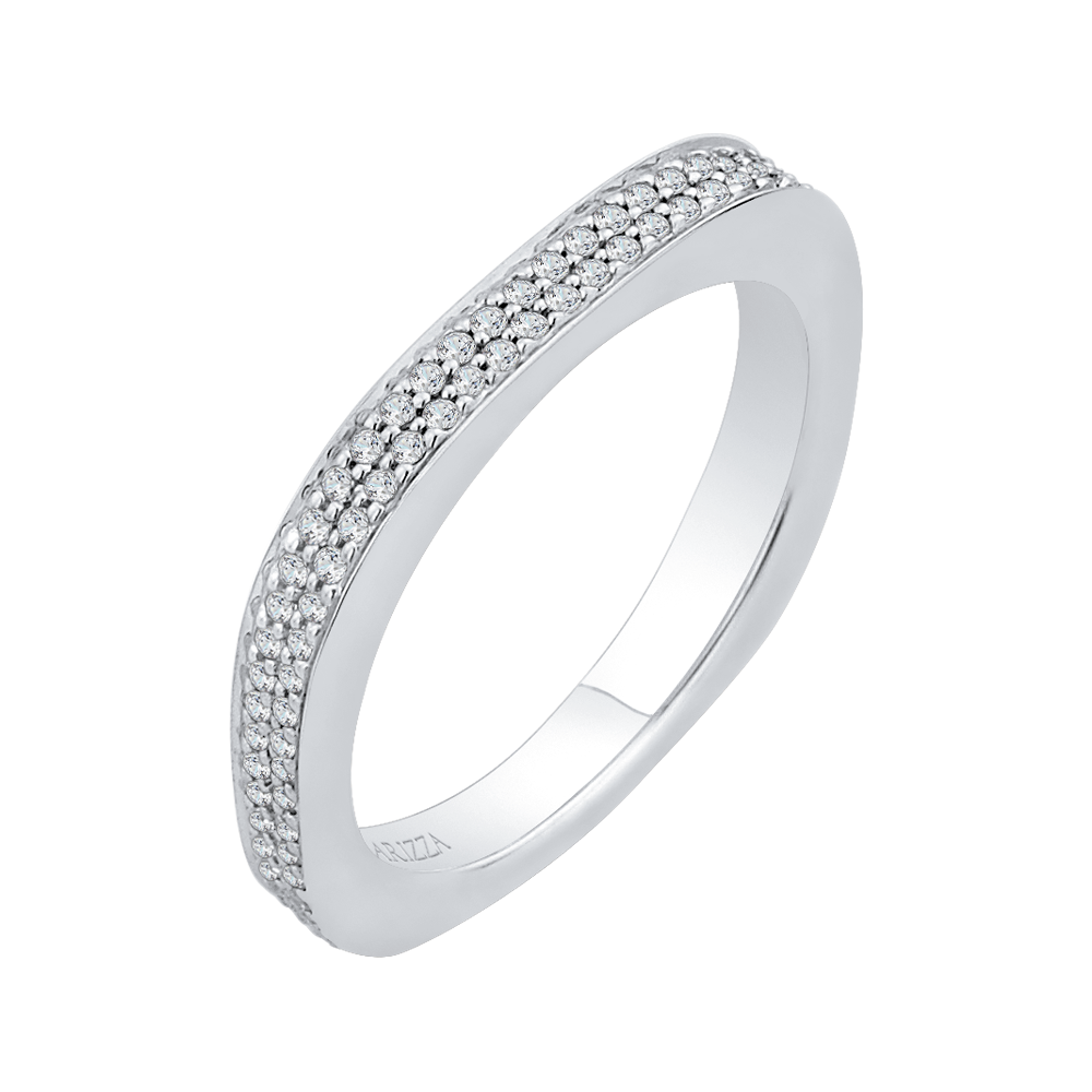 Round Diamond Wedding Band in 14K White Gold