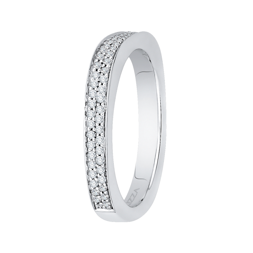 Round Diamond Wedding Band in 14K White Gold