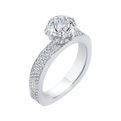 Round Diamond Engagement Ring in 14K White Gold (Semi-Mount)