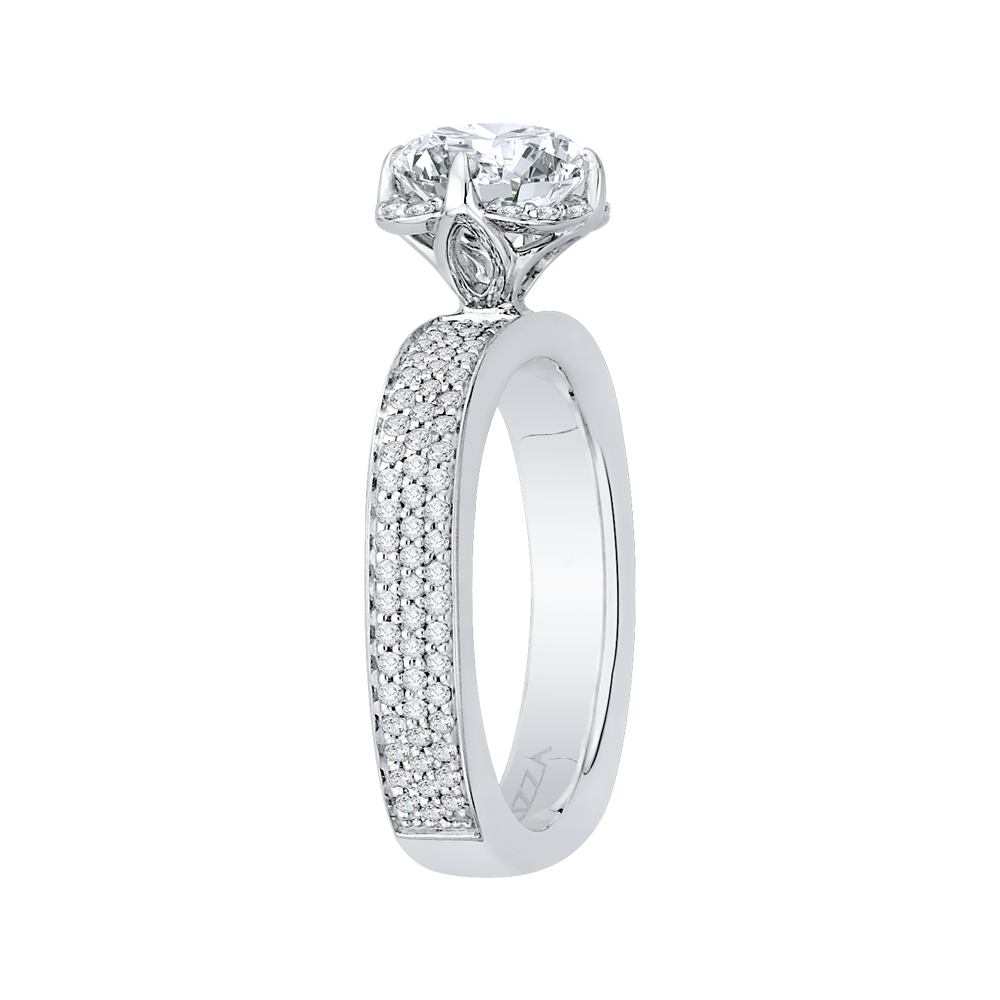 Round Diamond Engagement Ring in 14K White Gold (Semi-Mount)