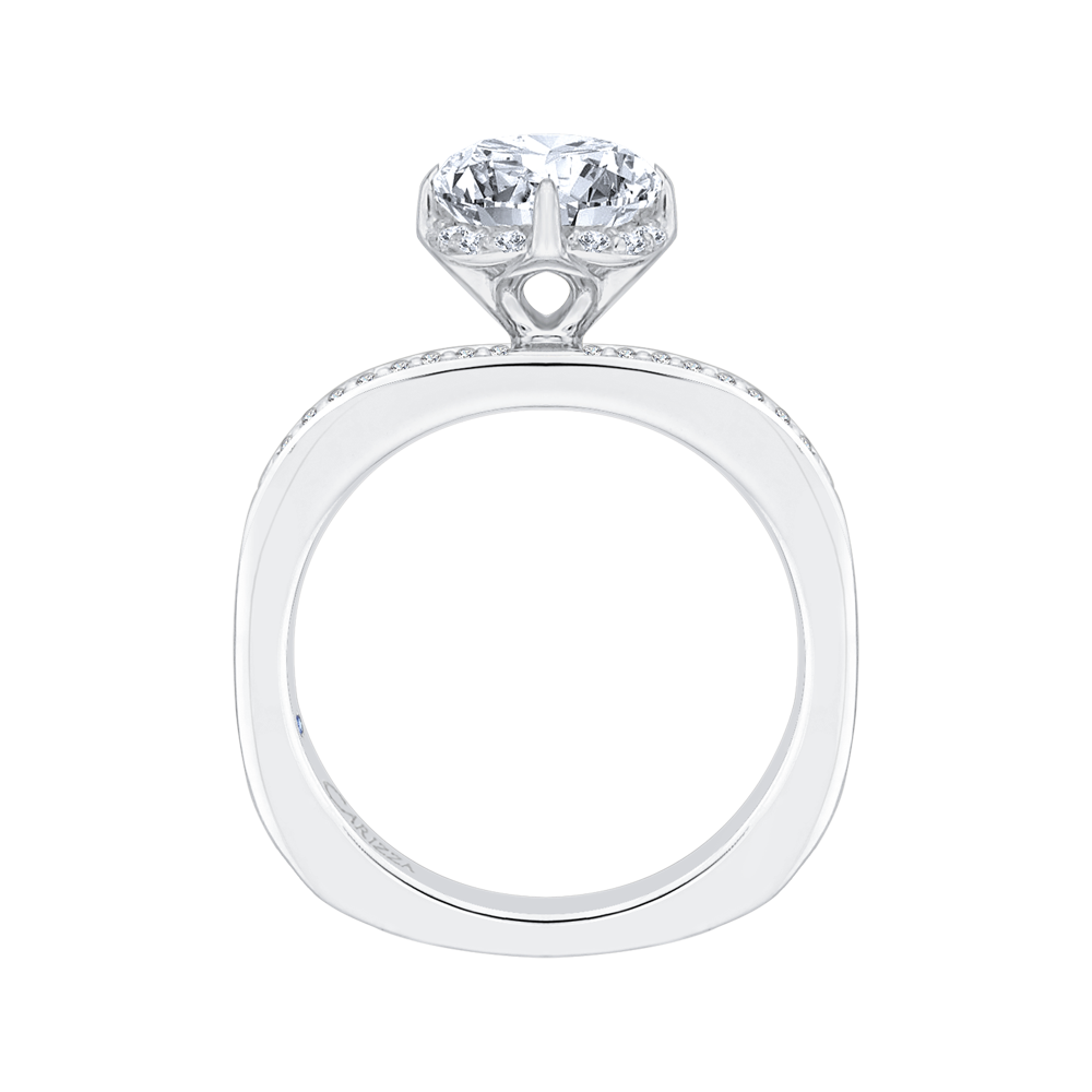 Round Diamond Engagement Ring in 14K White Gold (Semi-Mount)