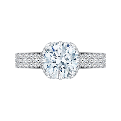 Round Diamond Engagement Ring in 14K White Gold (Semi-Mount)