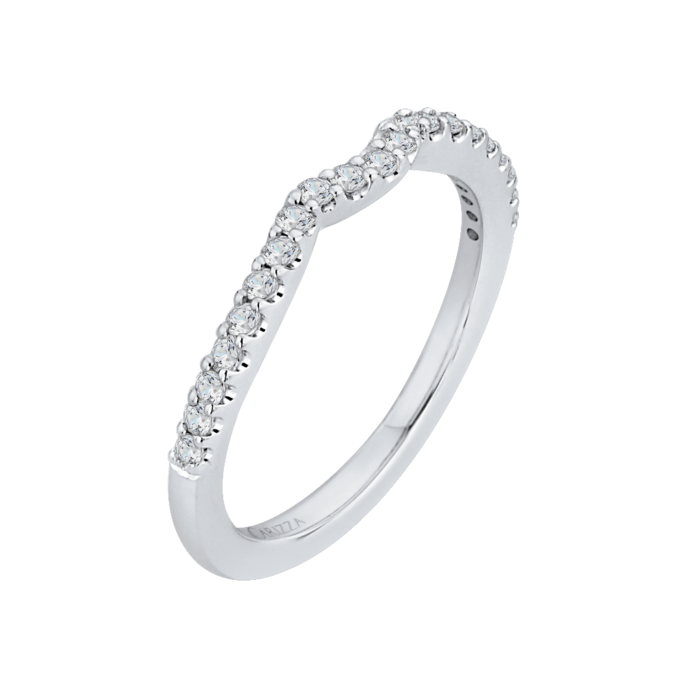 Round Diamond Half-Eternity Wedding Band in 14K White Gold