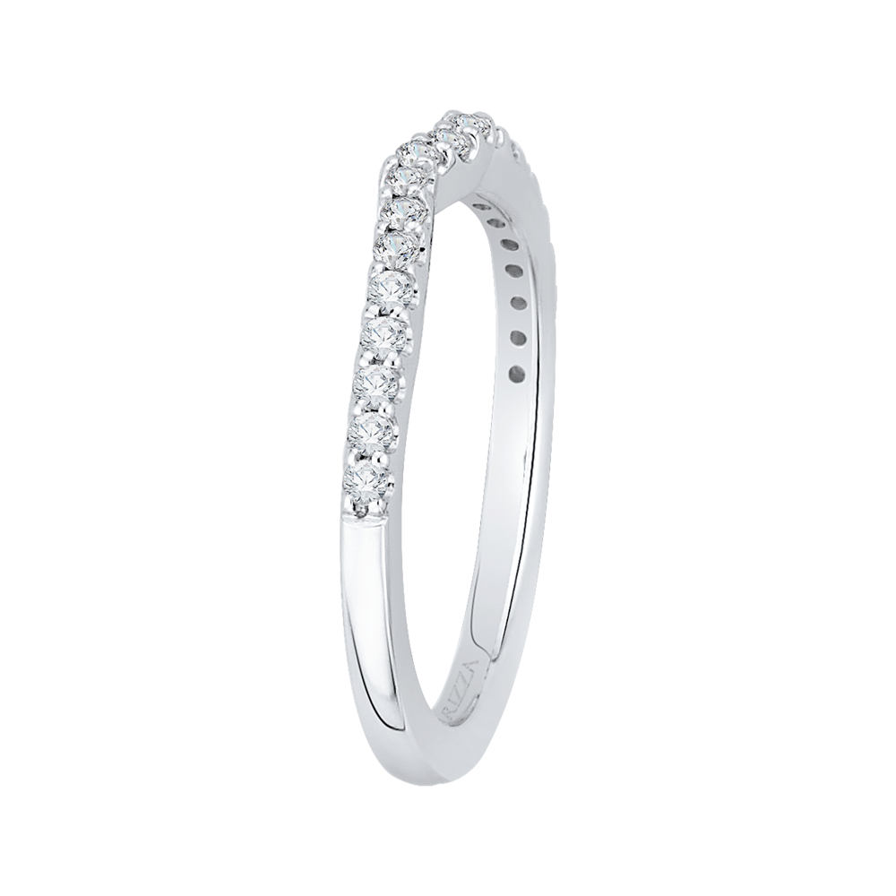 Round Diamond Half-Eternity Wedding Band in 14K White Gold