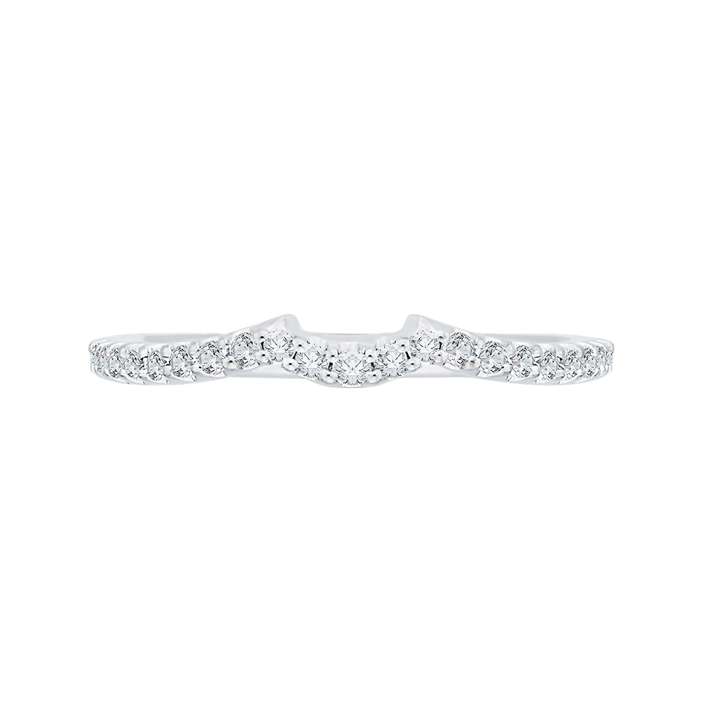 Round Diamond Half-Eternity Wedding Band in 14K White Gold