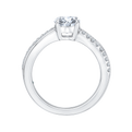 Split Shank Round Diamond Engagement Ring in 14K White Gold (Semi-Mount)