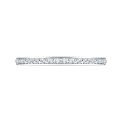 Round Diamond Half-Eternity Wedding Band in 14K White Gold