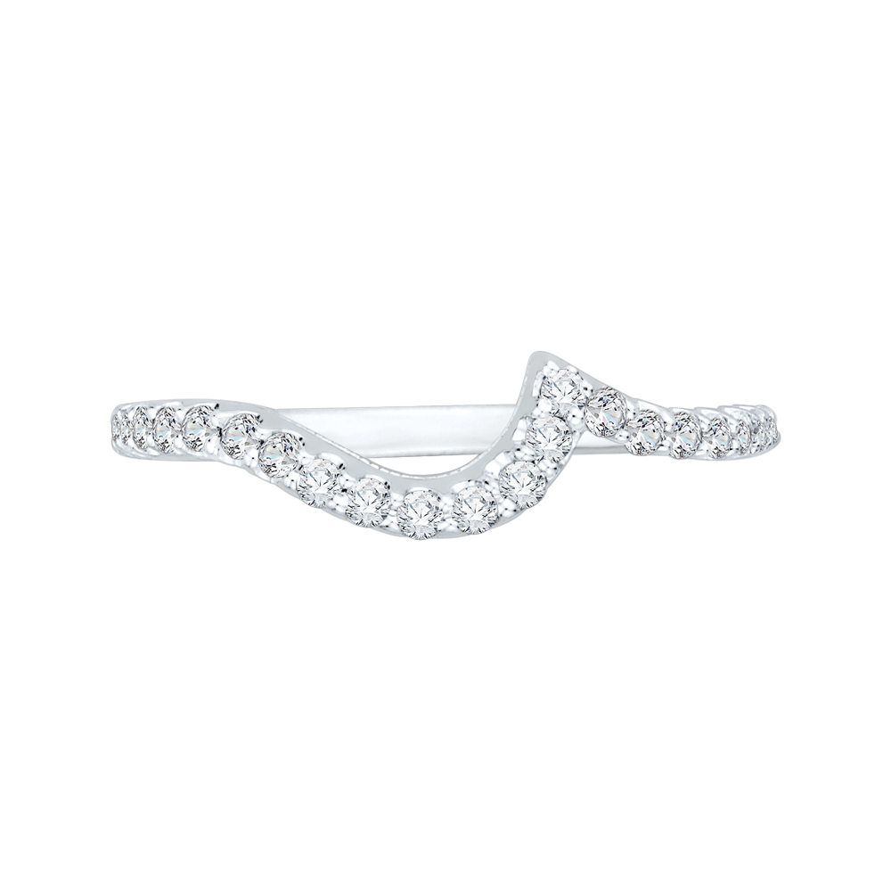 Round Diamond Half-Eternity Wedding Band in 14K White Gold