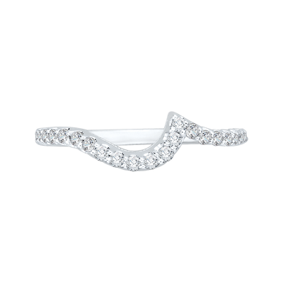 Round Diamond Half-Eternity Wedding Band in 14K White Gold