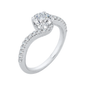 Round Diamond Promise Engagement Ring in 14K White Gold (Semi-Mount)