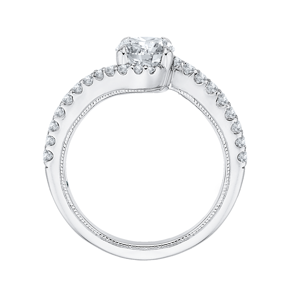 Round Diamond Promise Engagement Ring in 14K White Gold (Semi-Mount)