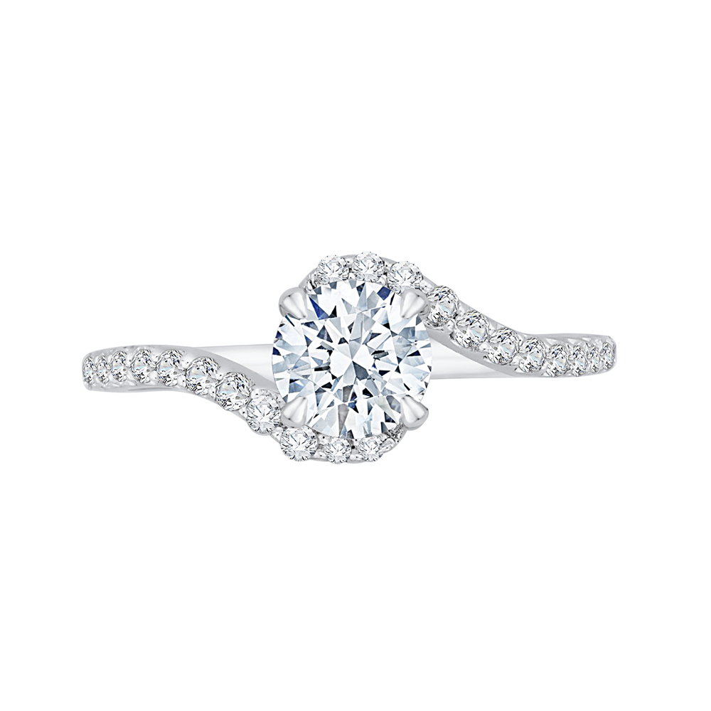 Round Diamond Promise Engagement Ring in 14K White Gold (Semi-Mount)