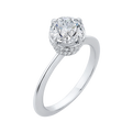 Round Diamond Engagement Ring in 14K White Gold (Semi-Mount)