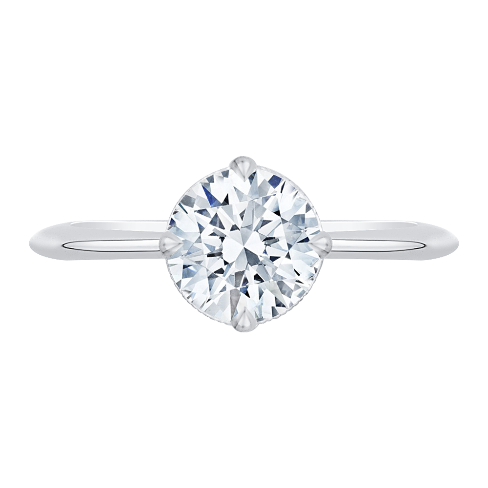 Round Diamond Engagement Ring in 14K White Gold (Semi-Mount)