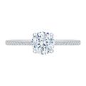 Round Diamond Engagement Ring in 14K White Gold (Semi-Mount)