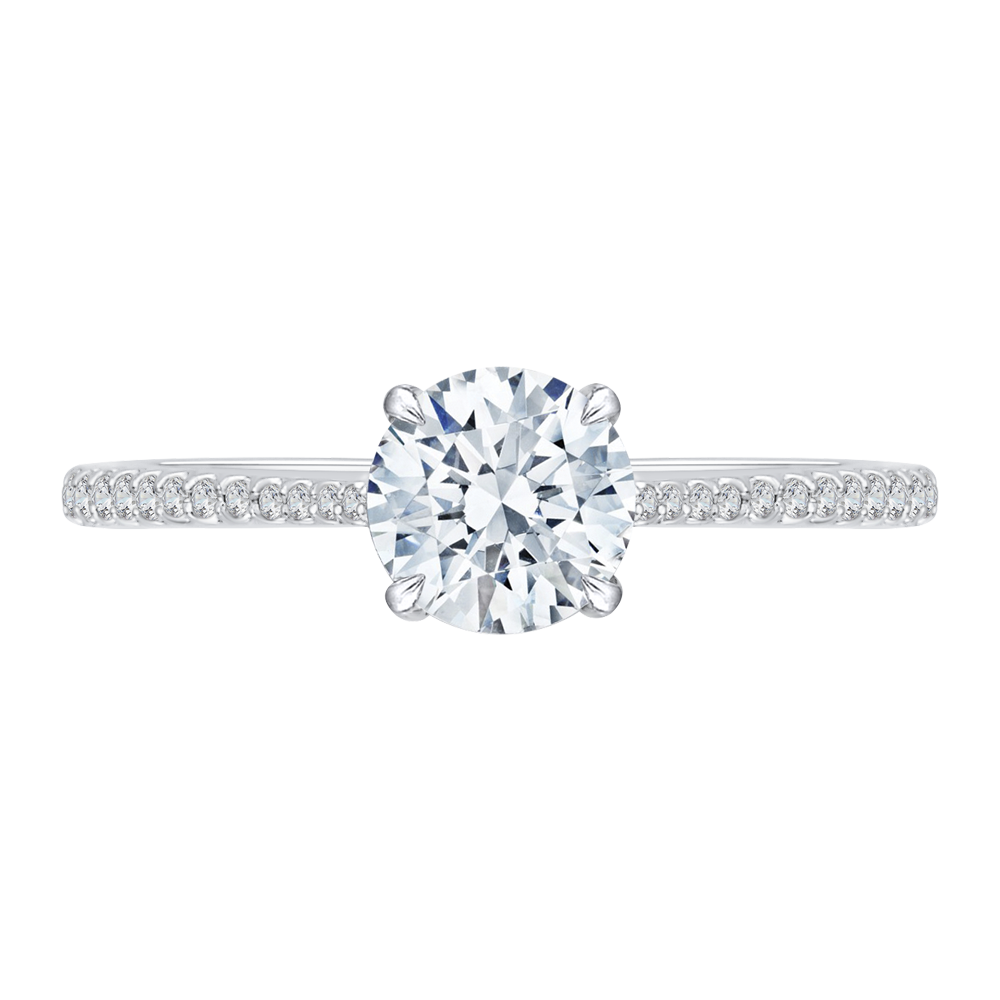 Round Diamond Engagement Ring in 14K White Gold (Semi-Mount)