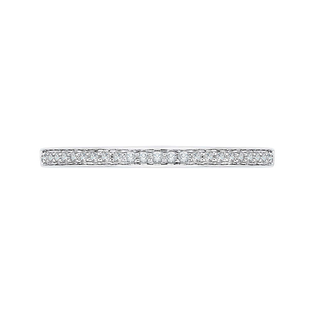 Round Diamond Half-Eternity Wedding Band in 14K White Gold