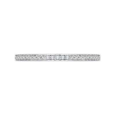 Round Diamond Half-Eternity Wedding Band in 14K White Gold