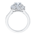 Round Diamond Floral Halo Engagement Ring in 14K White Gold (Semi-Mount)