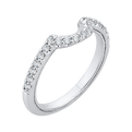 Round Diamond Half-Eternity Wedding Band in 14K White Gold