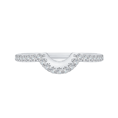 Round Diamond Half-Eternity Wedding Band in 14K White Gold